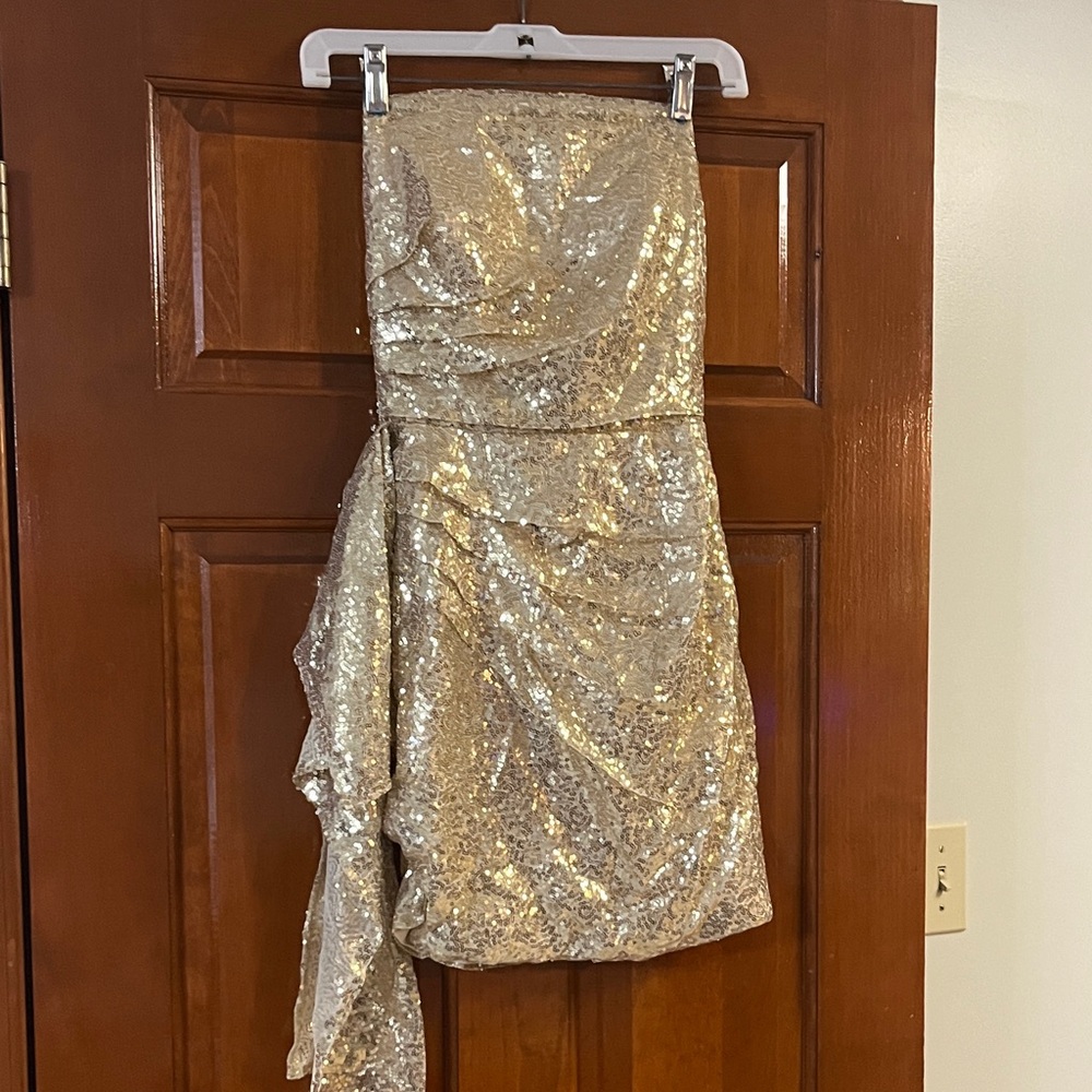 Elegant Sequin Strapless Mini Dress